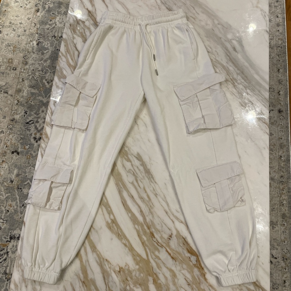 Garage White Cargo Jogger Pants